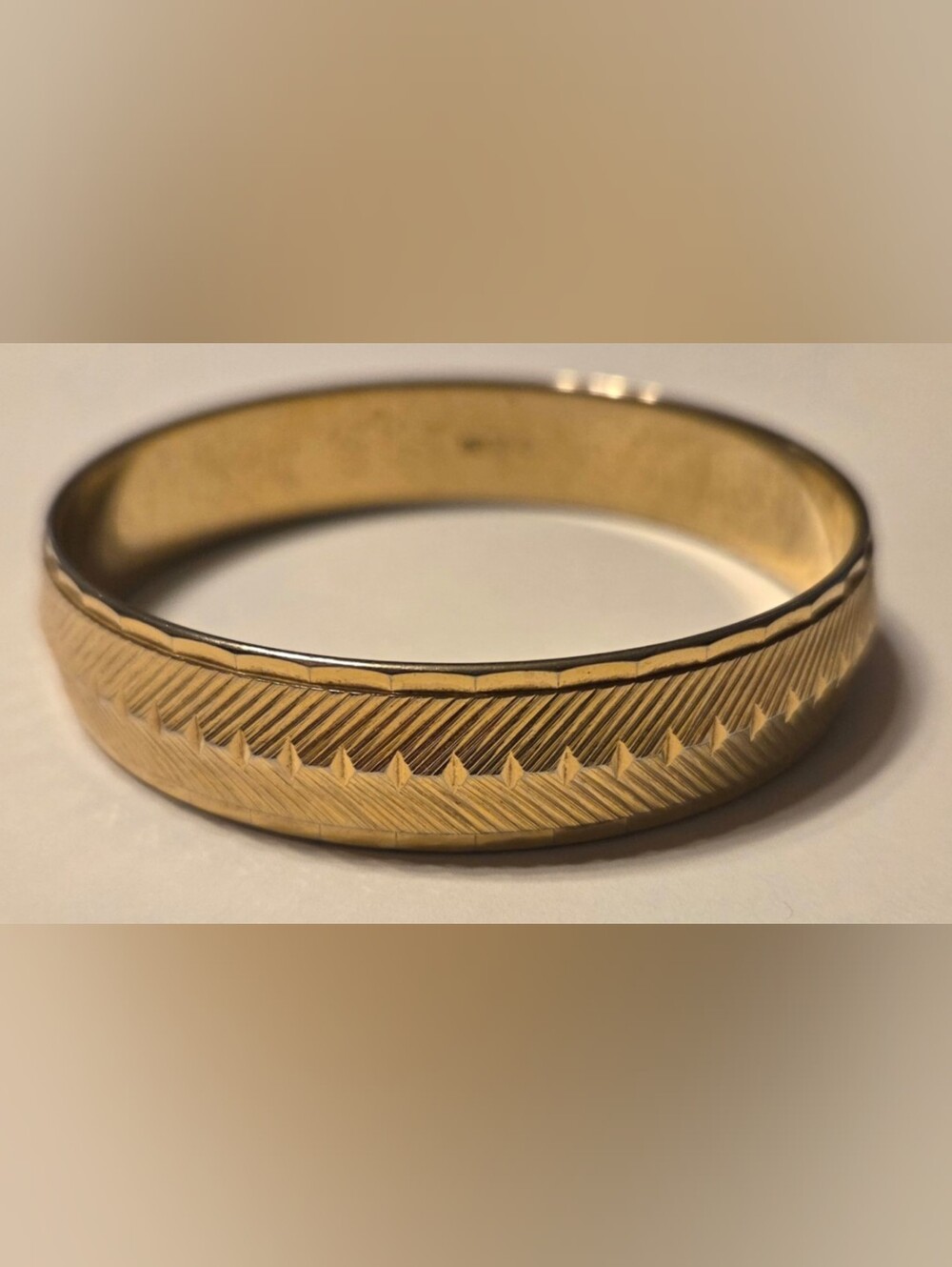 Vintage Monet Textured Gold Bangle Bracelet